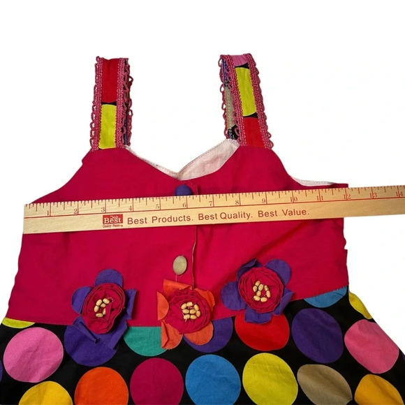Richie House Big Girls'  Multicolored Dot Dress  Size 7/8 - Picture 4 of 6